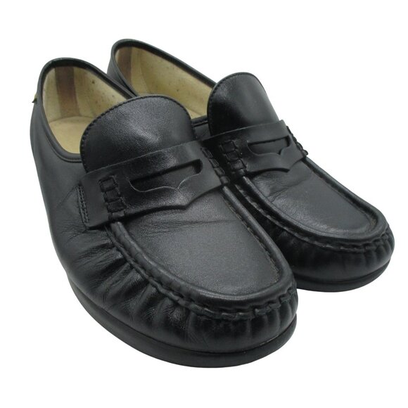 SAS Women's Black Classic Leather Loafers Comfort Slip-On Moccasin 11.5 M $164 - Picture 3 of 8